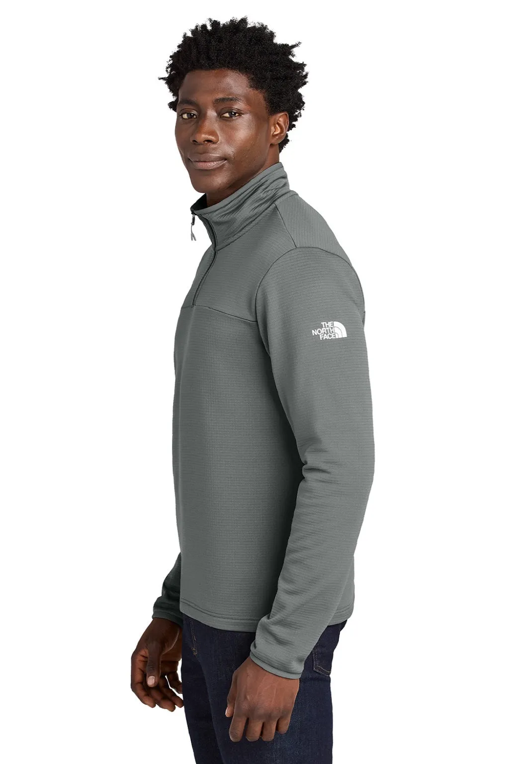 The North Face Mens Aim Fleece 1/4 Zip Sweatshirt - Smoked Pearl Grey