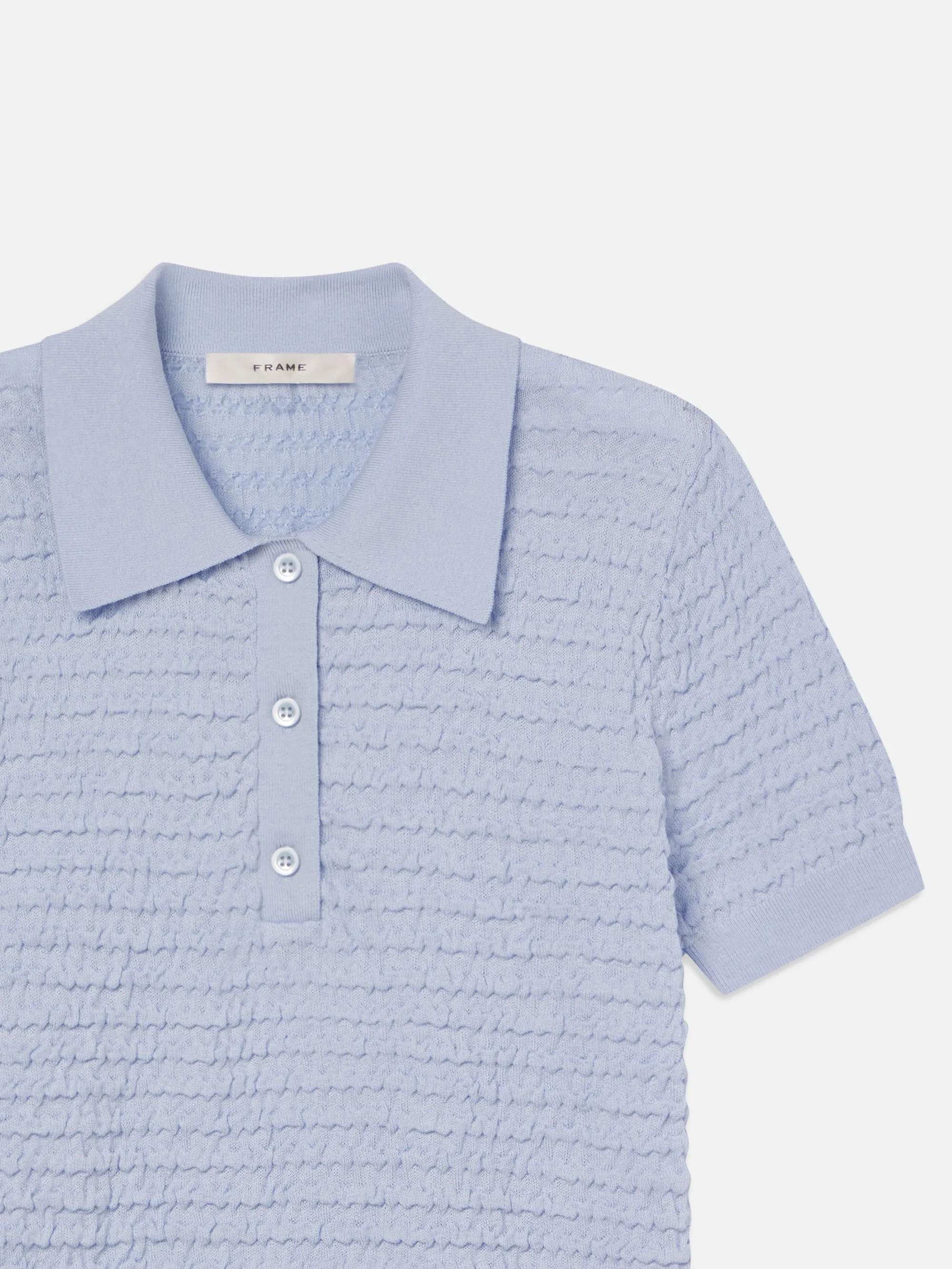The Smocked Polo -- Light Chambray