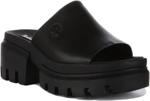 Timberland Everleigh Platform Sandals In Black For Women Shoes Timberland