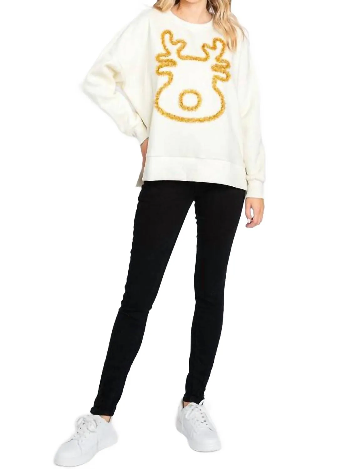 Tinsel Pullover Sweatshirt In Ivory