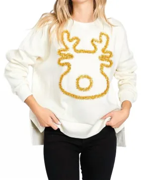 Tinsel Pullover Sweatshirt In Ivory