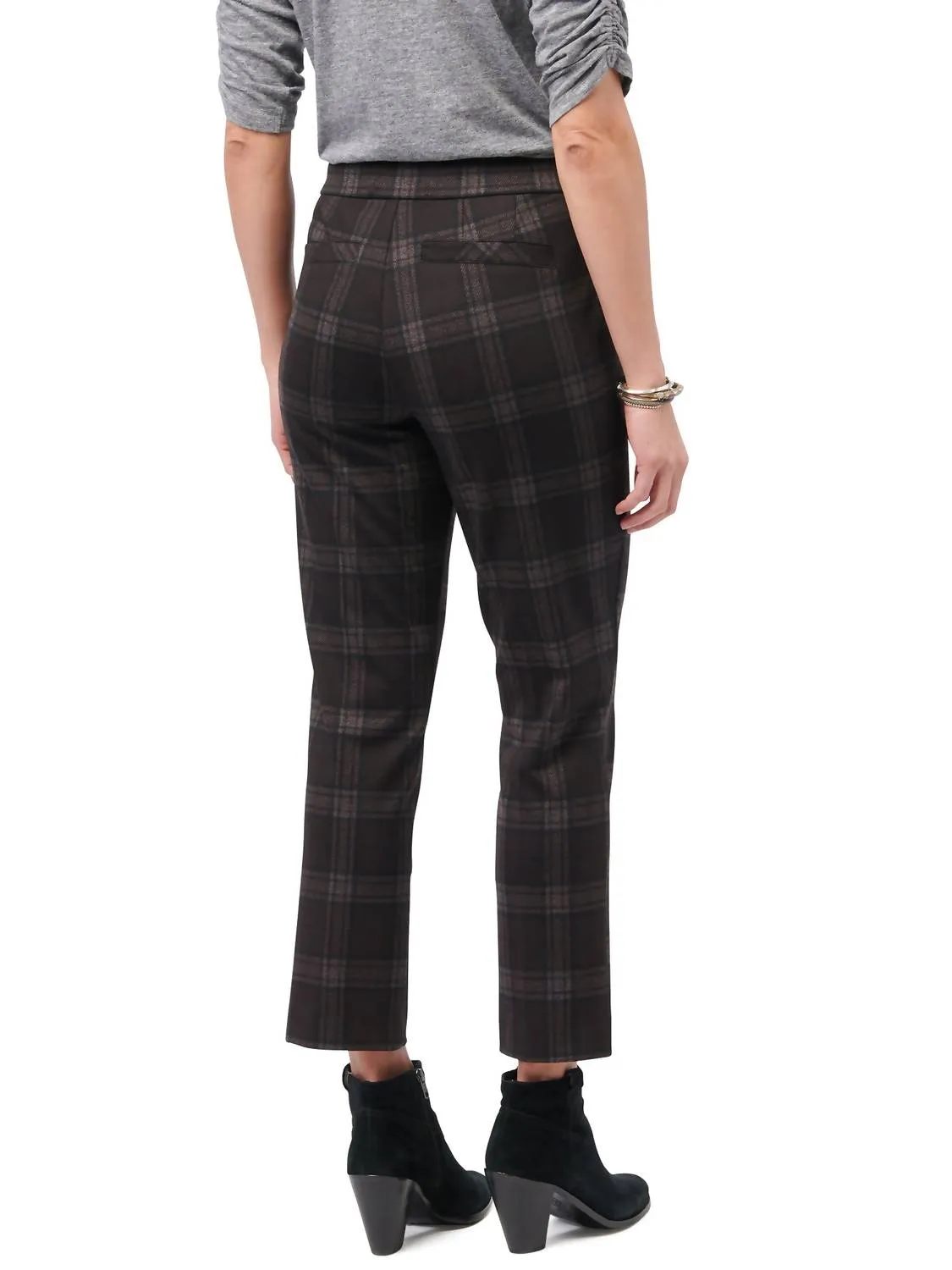 Toffee High Rise Ponte Trouser In Black
