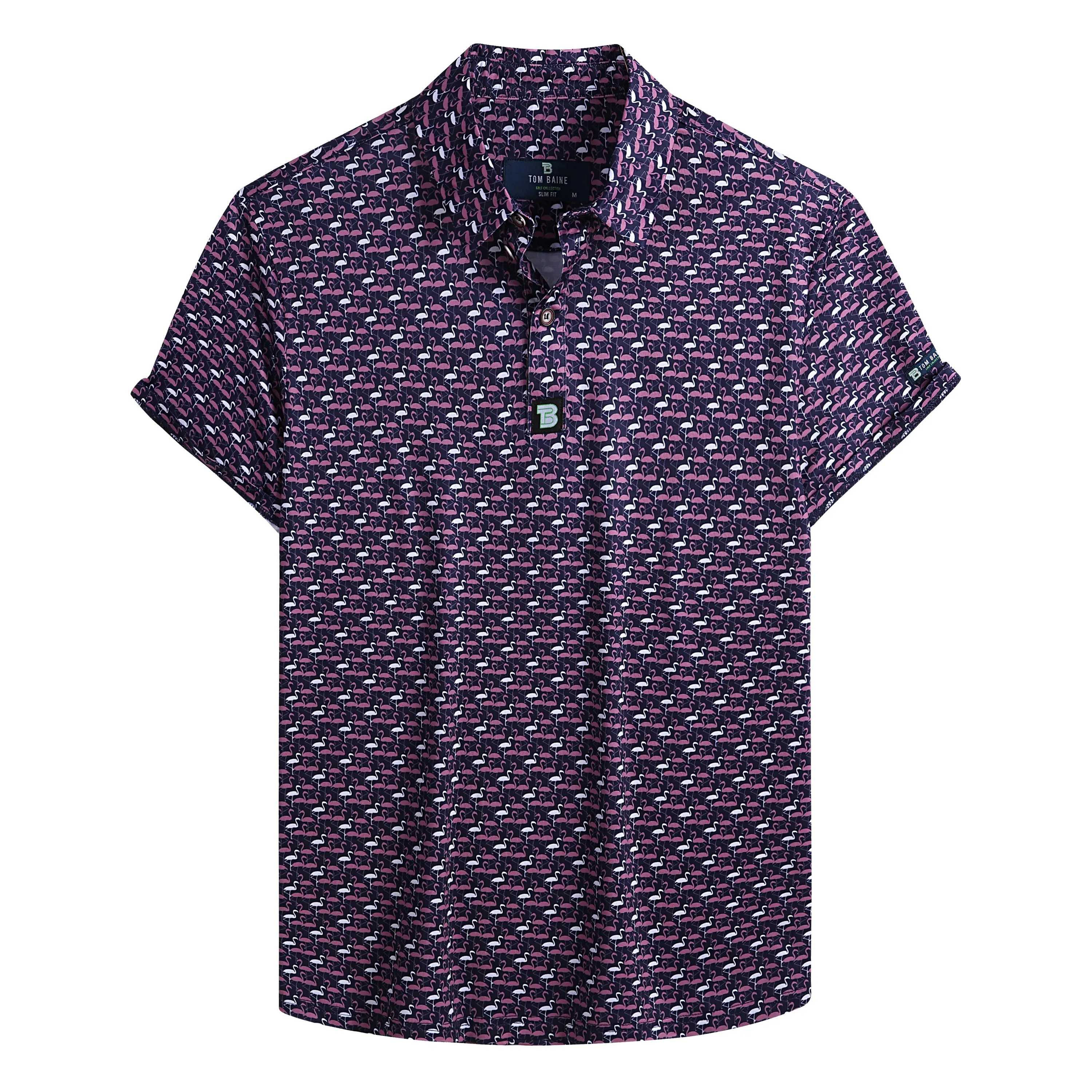 Tom Baine Men's Performance Four-Way Stretch Golf Polo
