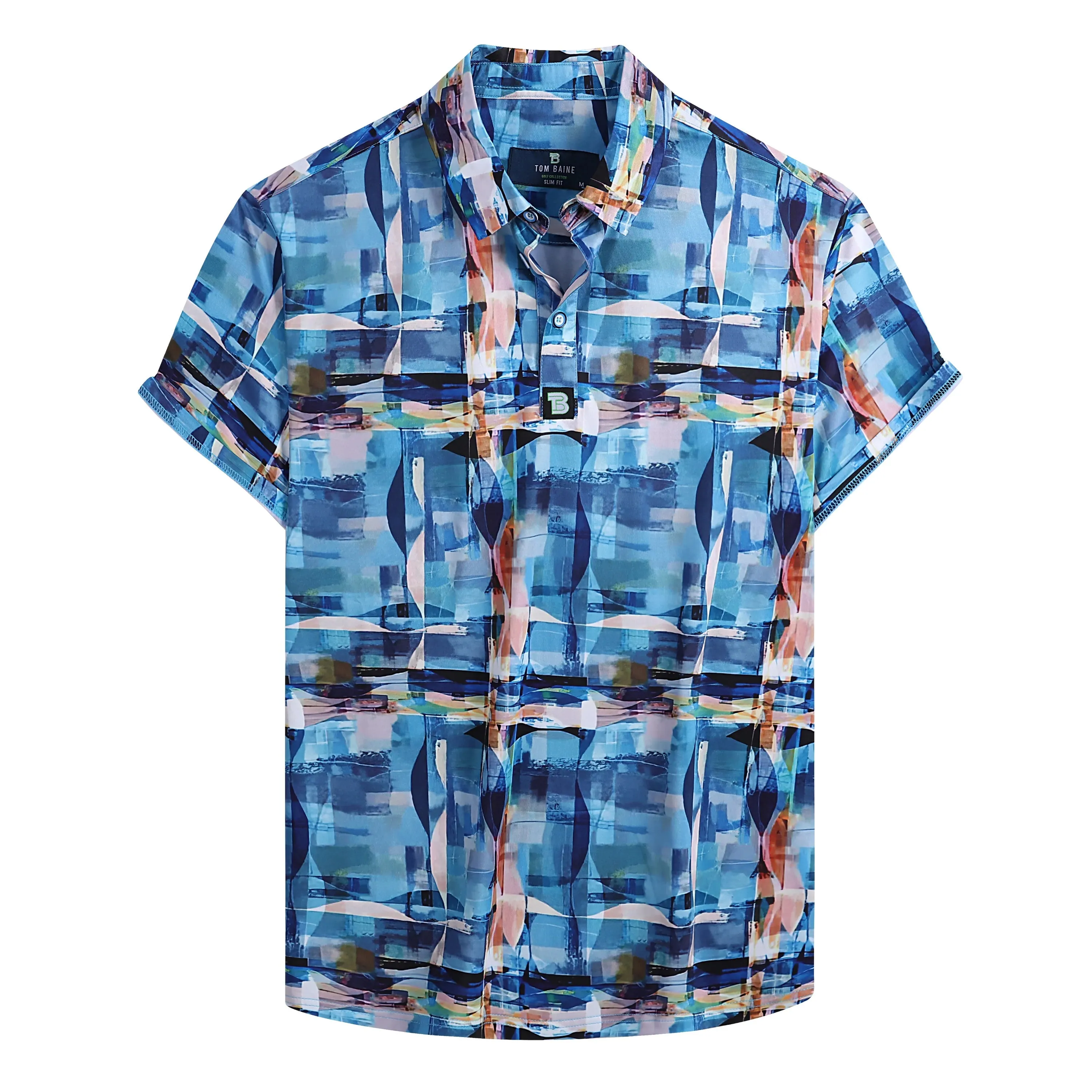 Tom Baine Men's Performance Four-Way Stretch Golf Polo