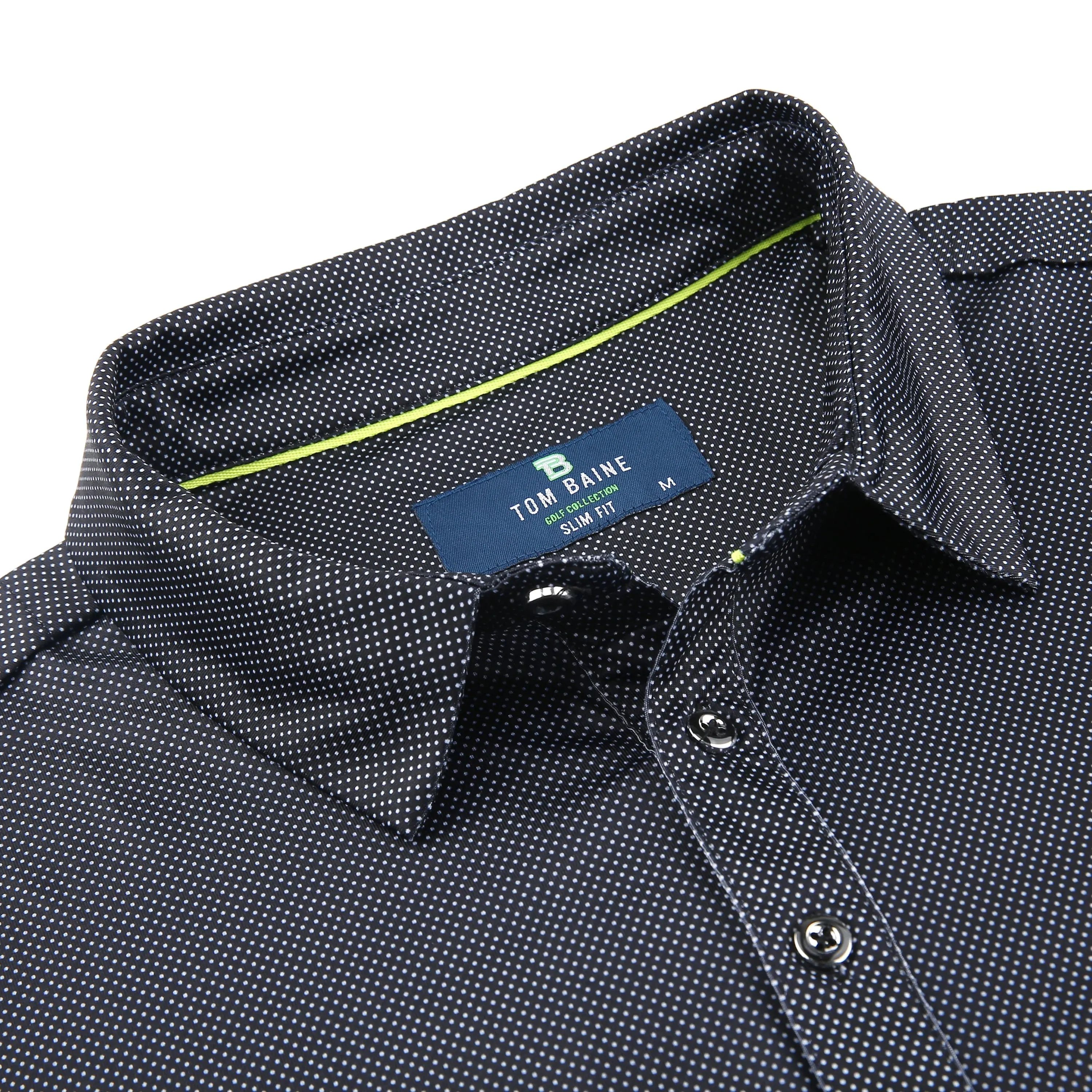 Tom Baine Men's Performance Geometric Print Four-Way Stretch Golf Polo
