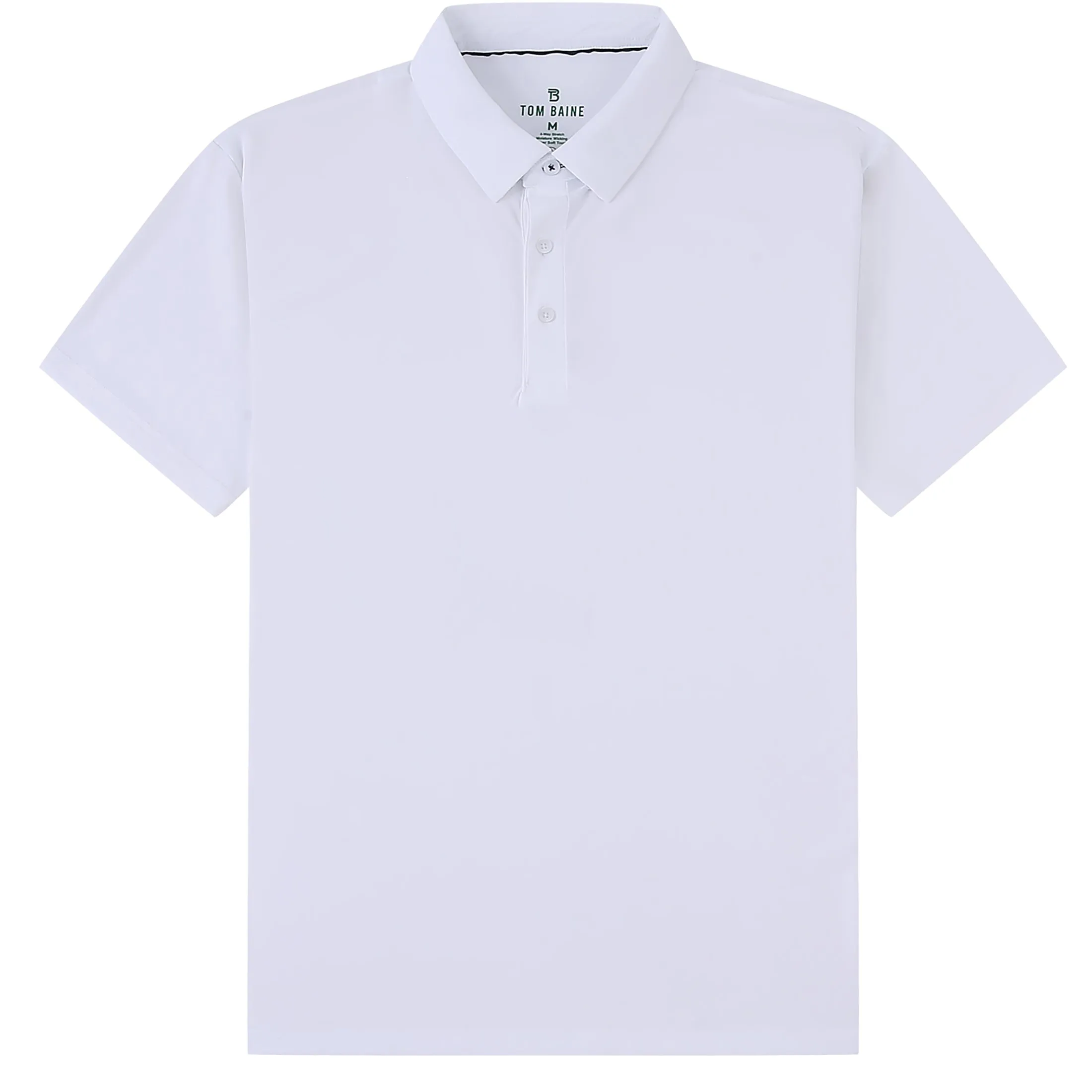 Tom Baine Men's Performance Stretch Solid Short Sleeve Polo