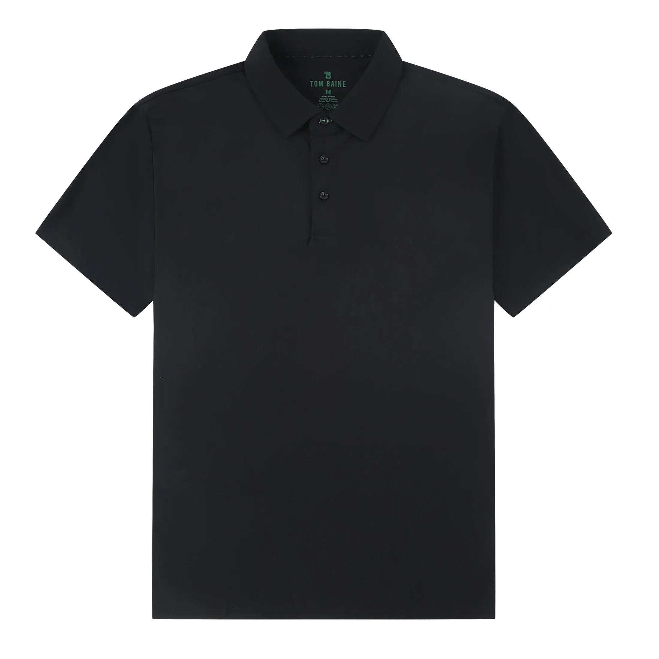 Tom Baine Men's Performance Stretch Solid Short Sleeve Polo