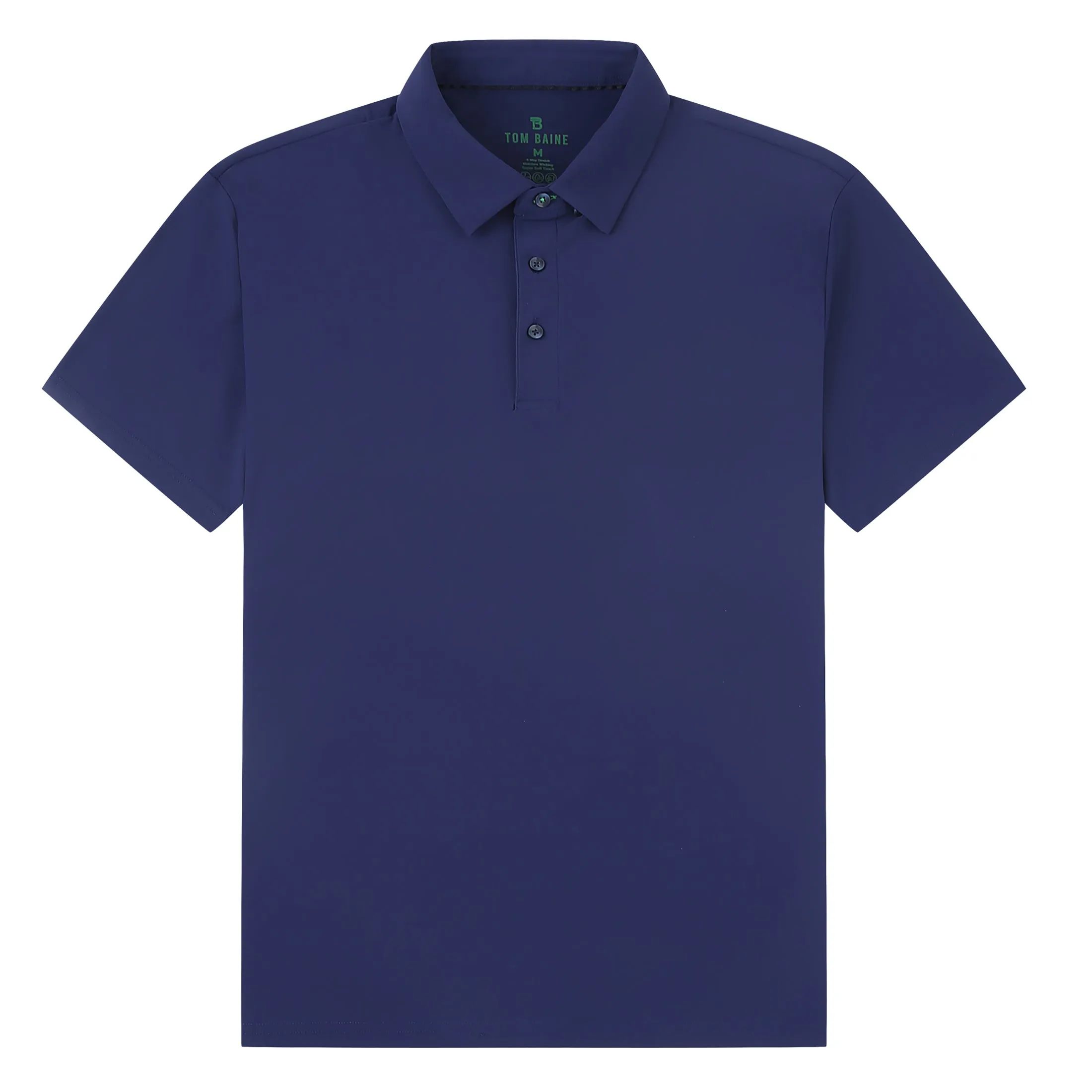 Tom Baine Men's Performance Stretch Solid Short Sleeve Polo