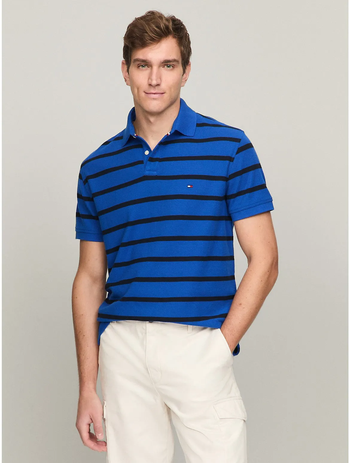 Tommy Hilfiger Men's Regular Fit Stripe Wicking Polo