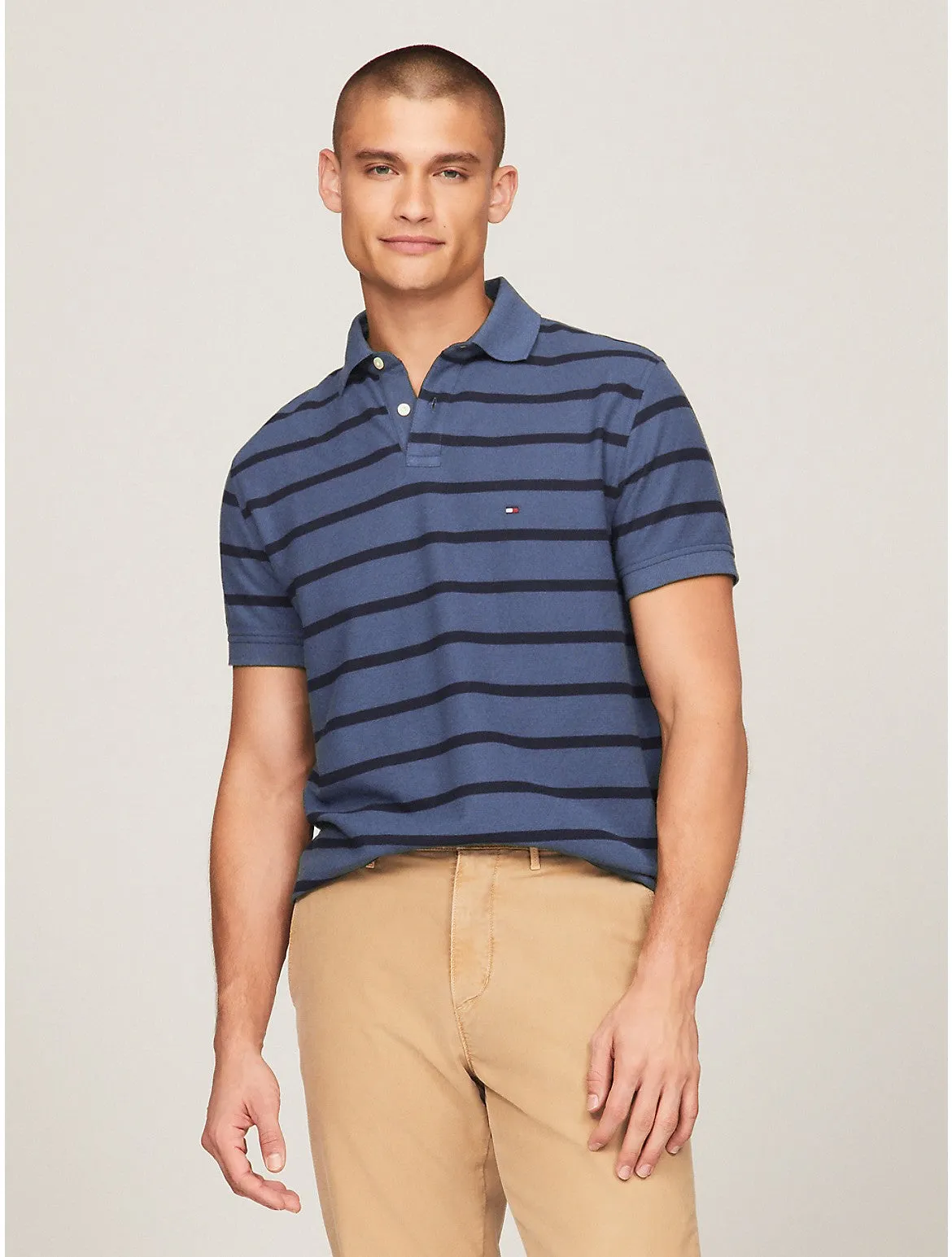 Tommy Hilfiger Men's Regular Fit Stripe Wicking Polo