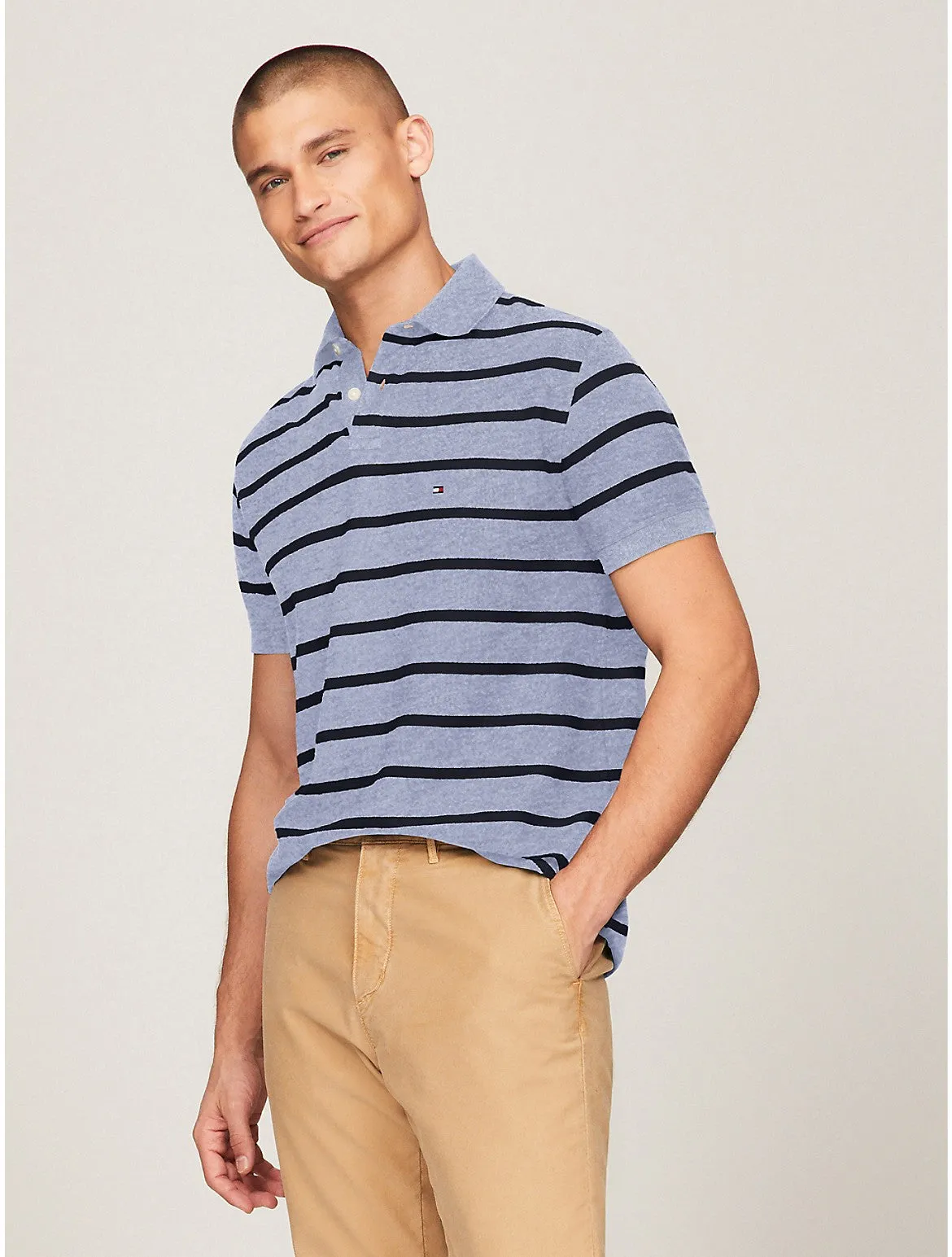 Tommy Hilfiger Men's Regular Fit Stripe Wicking Polo