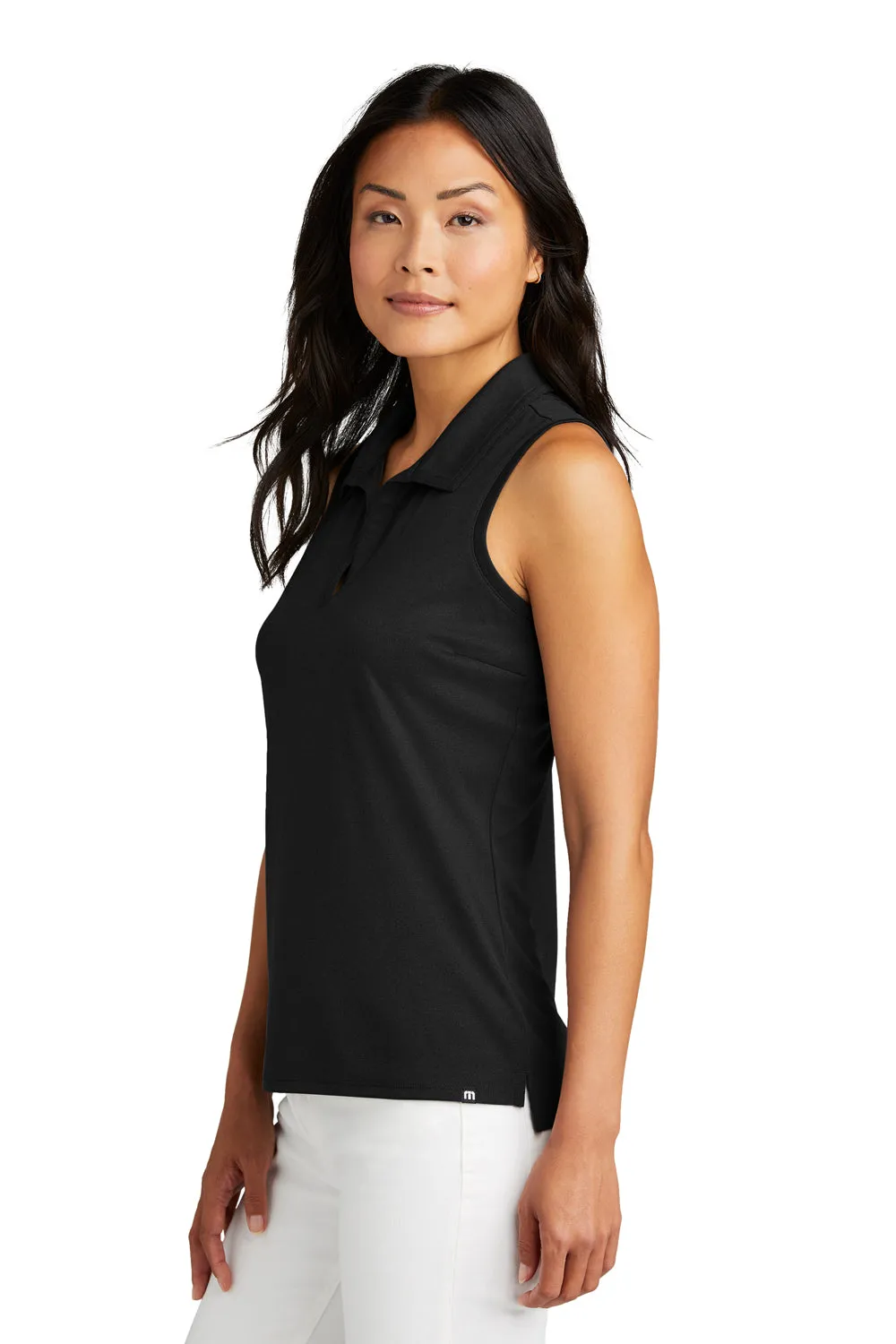 TravisMathew Womens Coto Performance Wrinkle Resistant Sleeveless Polo Shirt - Black