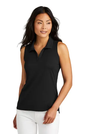 TravisMathew Womens Coto Performance Wrinkle Resistant Sleeveless Polo Shirt - Black