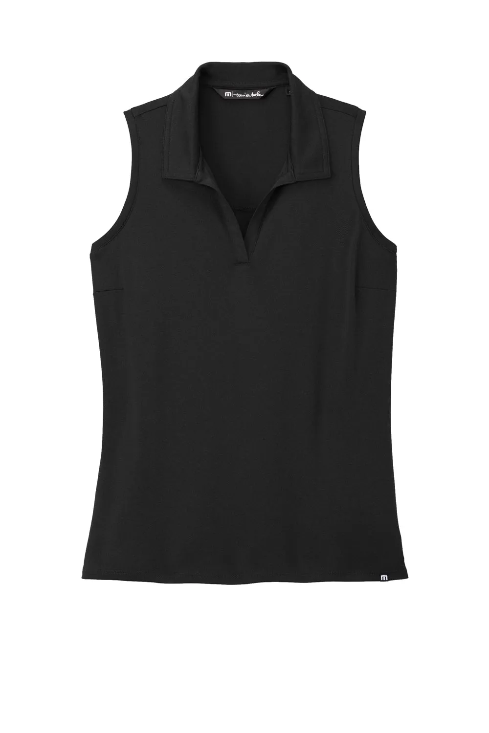 TravisMathew Womens Coto Performance Wrinkle Resistant Sleeveless Polo Shirt - Black