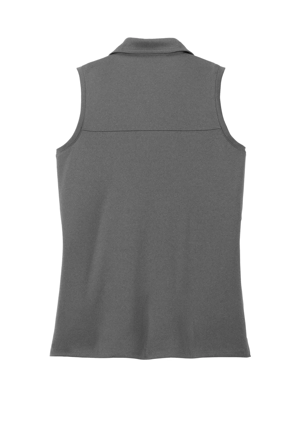 TravisMathew Womens Coto Performance Wrinkle Resistant Sleeveless Polo Shirt - Quiet Shade Grey/Black