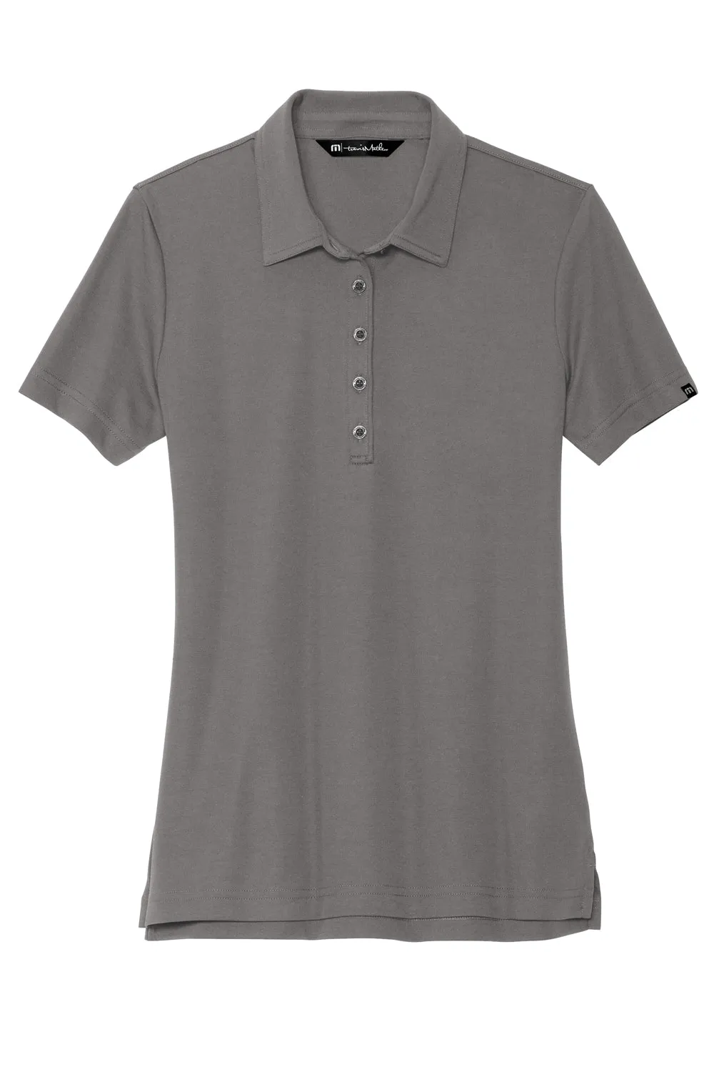 TravisMathew Womens Oceanside Wrinkle Resistant Short Sleeve Polo Shirt - Quiet Shade Grey