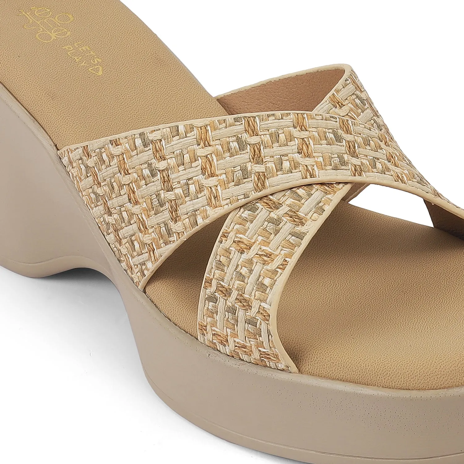 Tresmode Morio Beige Women's Dress Heel Sandals
