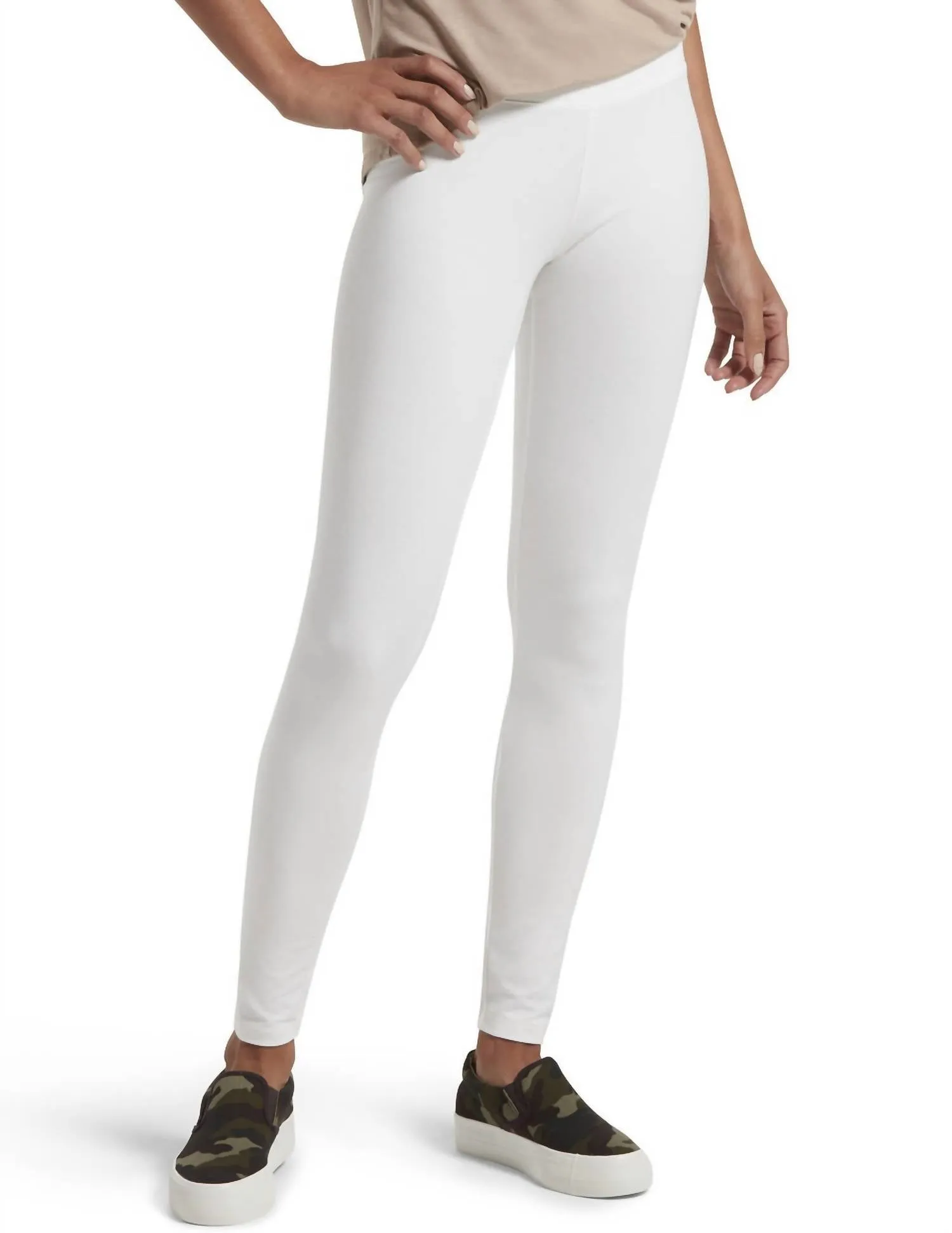 Ultra Leggings With Wide Waistband In White