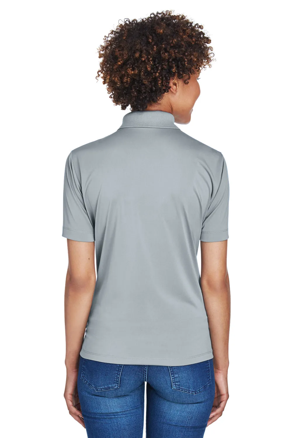 UltraClub Womens Cool & Dry 8 Star Elite Performance Moisture Wicking Short Sleeve Polo Shirt - Silver Grey
