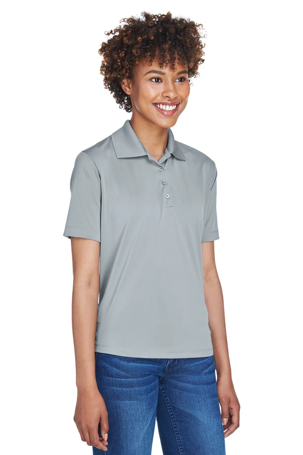 UltraClub Womens Cool & Dry 8 Star Elite Performance Moisture Wicking Short Sleeve Polo Shirt - Silver Grey