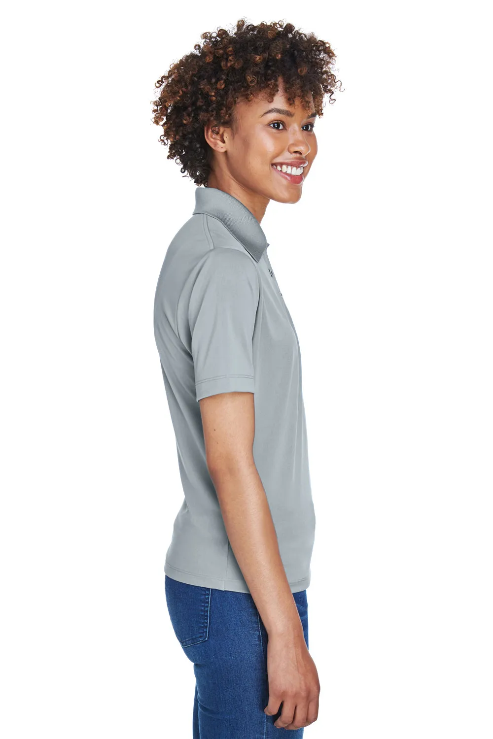 UltraClub Womens Cool & Dry 8 Star Elite Performance Moisture Wicking Short Sleeve Polo Shirt - Silver Grey