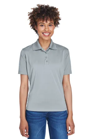 UltraClub Womens Cool & Dry 8 Star Elite Performance Moisture Wicking Short Sleeve Polo Shirt - Silver Grey