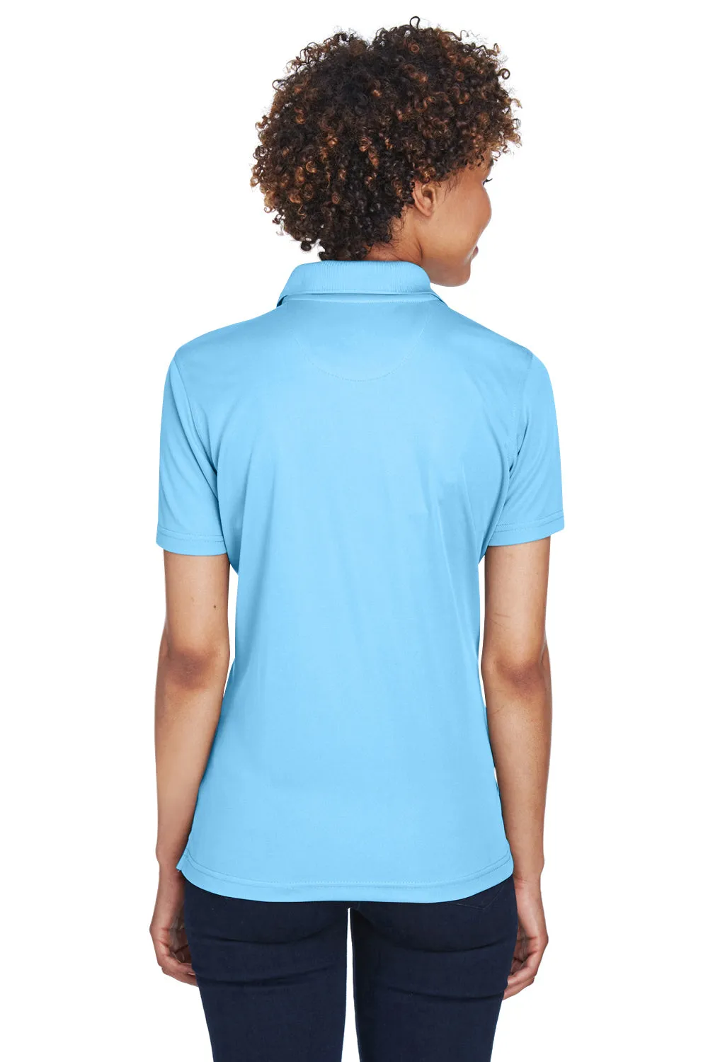 UltraClub Womens Cool & Dry Moisture Wicking Short Sleeve Polo Shirt - Columbia Blue