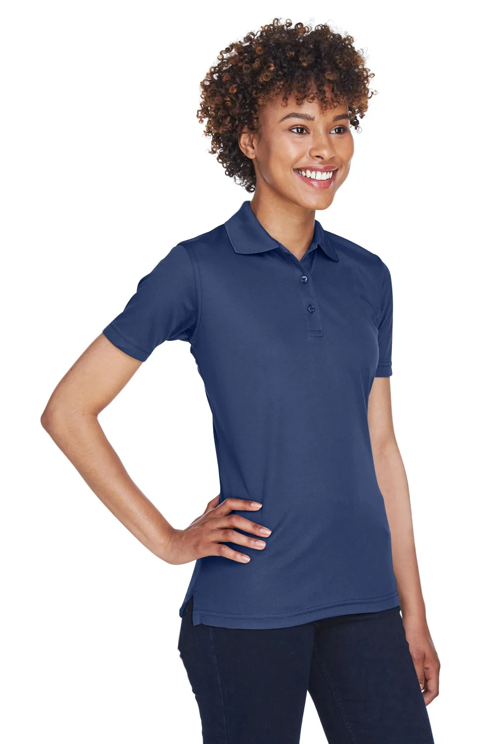 UltraClub Womens Cool & Dry Moisture Wicking Short Sleeve Polo Shirt - Navy Blue