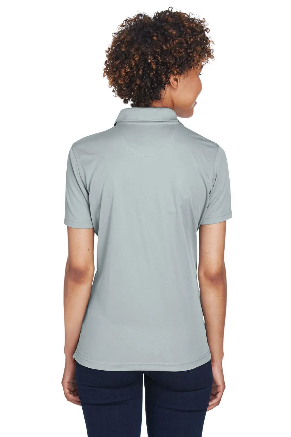 UltraClub Womens Cool & Dry Moisture Wicking Short Sleeve Polo Shirt - Silver Grey