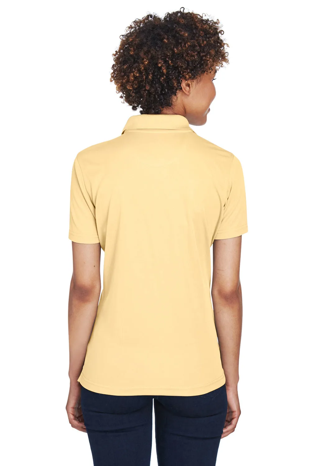 UltraClub Womens Cool & Dry Moisture Wicking Short Sleeve Polo Shirt - Yellow Haze