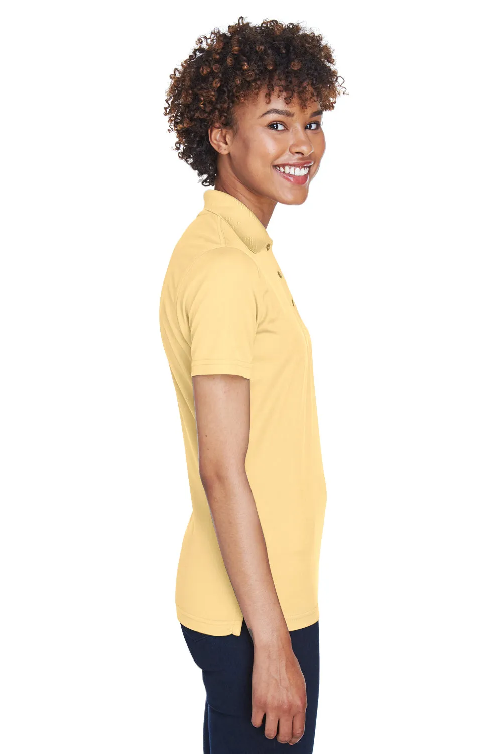 UltraClub Womens Cool & Dry Moisture Wicking Short Sleeve Polo Shirt - Yellow Haze