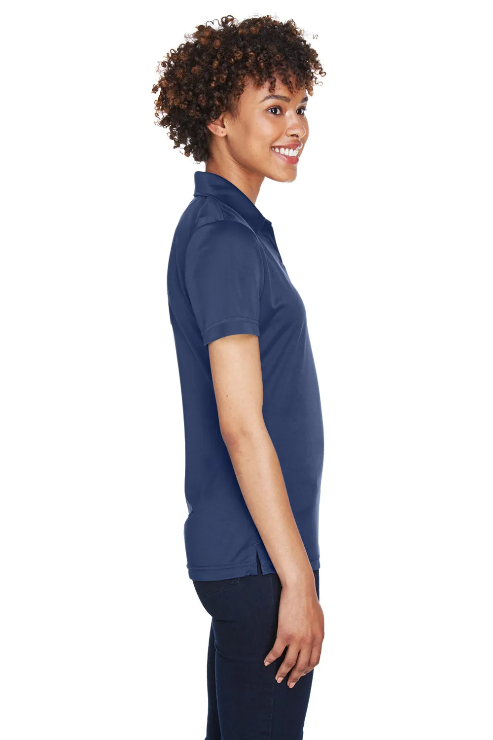 UltraClub Womens Cool & Dry Performance Moisture Wicking Short Sleeve Polo Shirt - Navy Blue