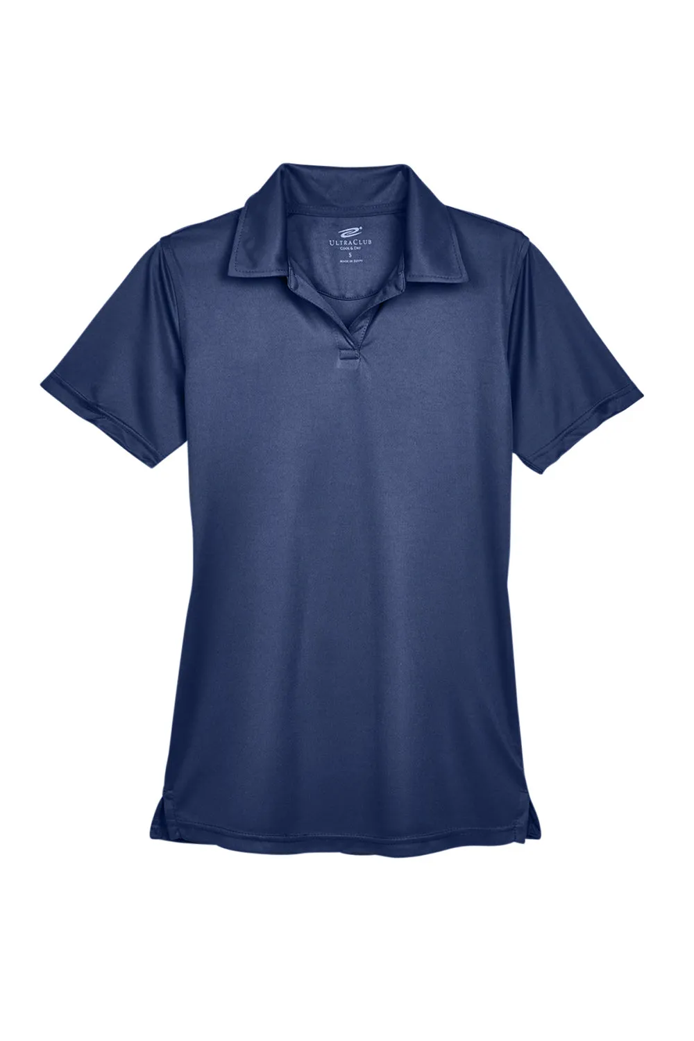 UltraClub Womens Cool & Dry Performance Moisture Wicking Short Sleeve Polo Shirt - Navy Blue