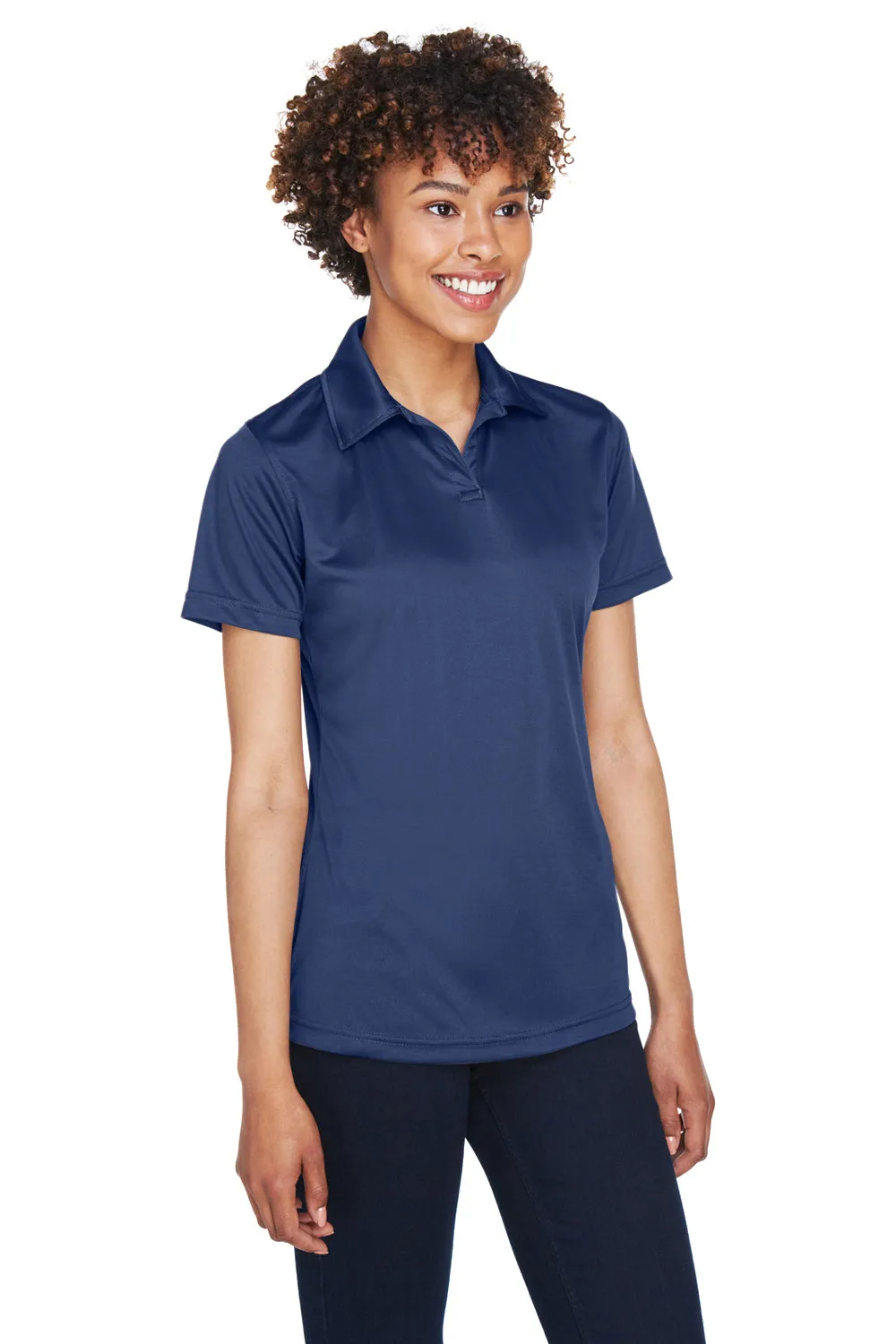 UltraClub Womens Cool & Dry Performance Moisture Wicking Short Sleeve Polo Shirt - Navy Blue