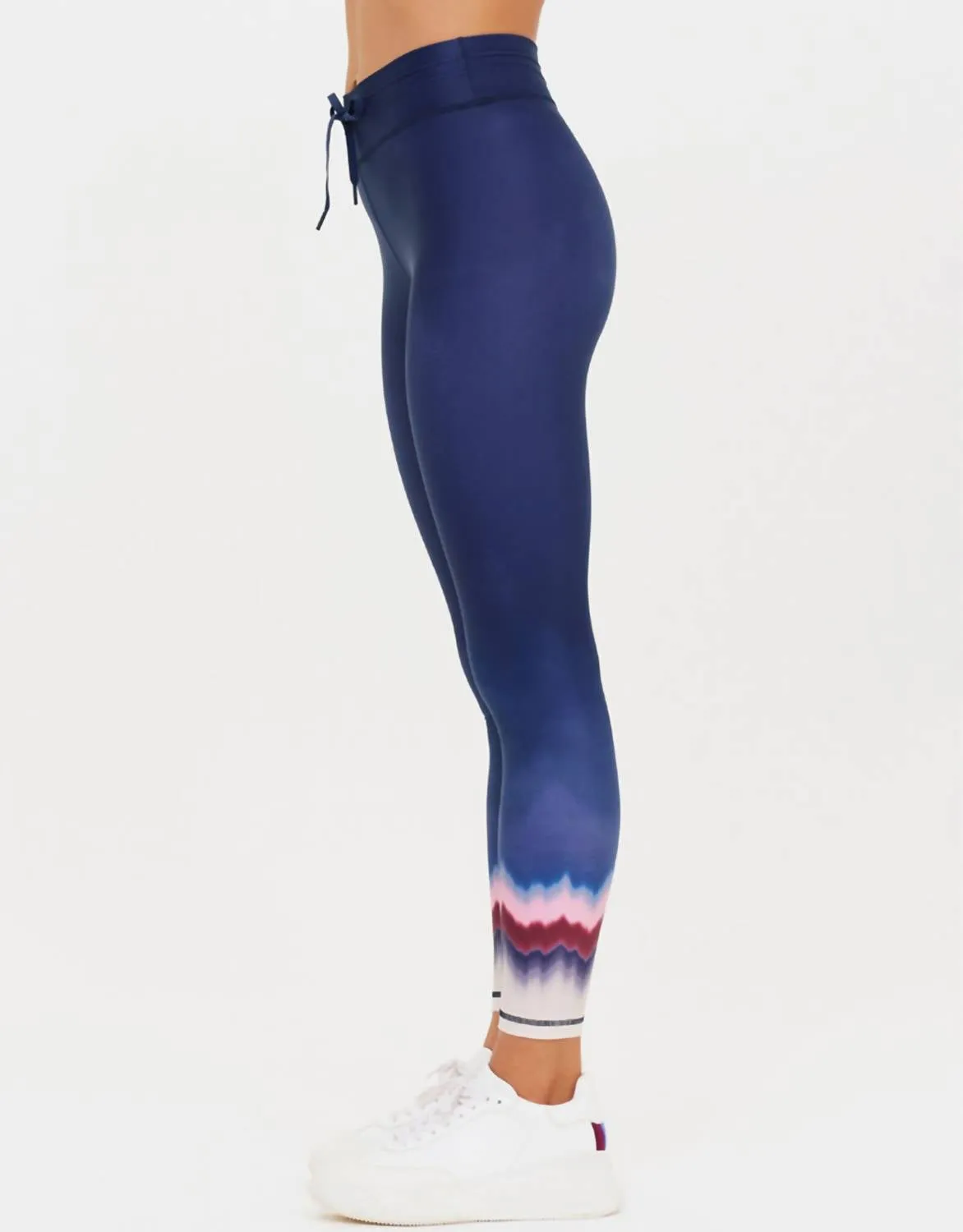 Universe Midi Leggings In Navy Tie Dye