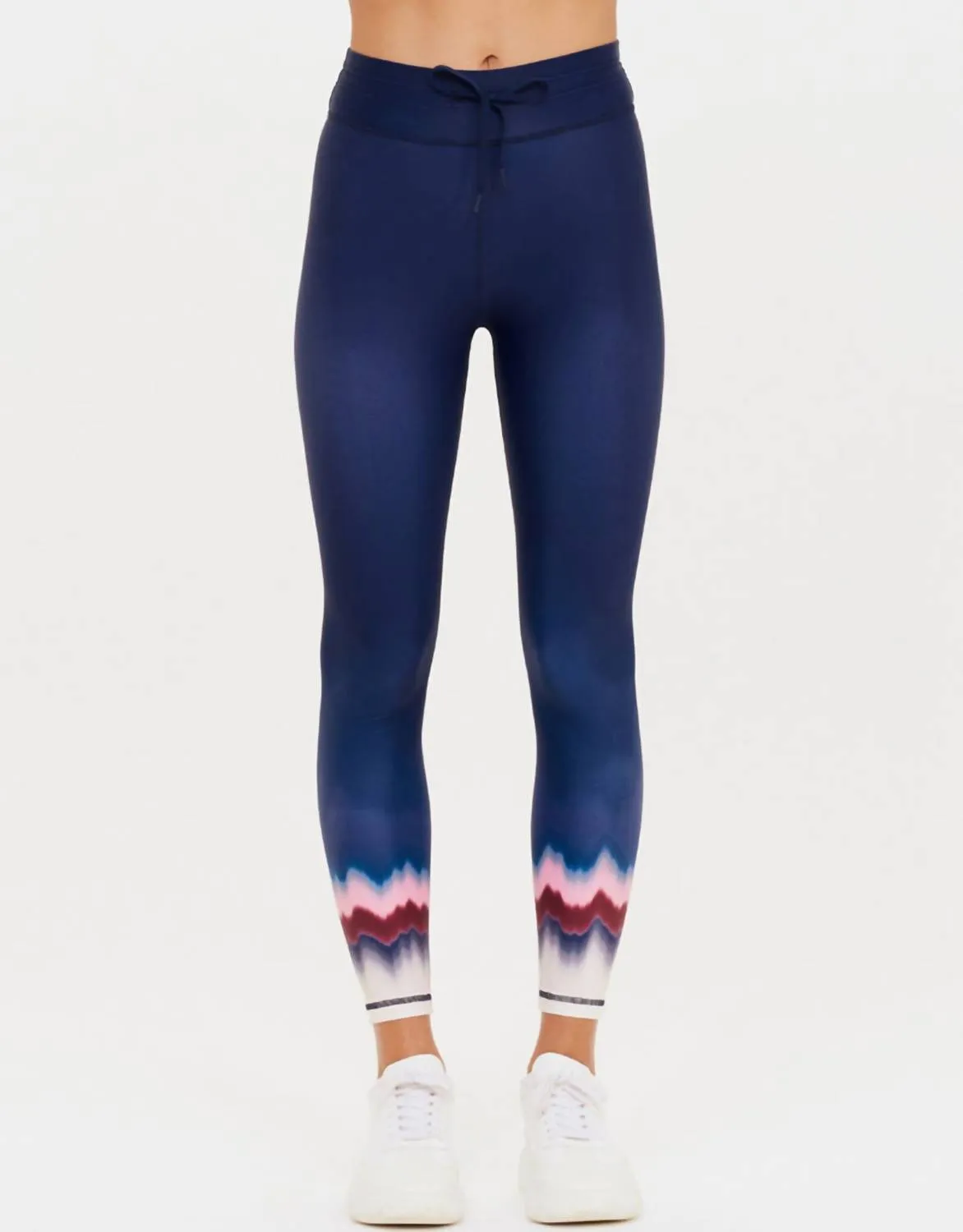 Universe Midi Leggings In Navy Tie Dye