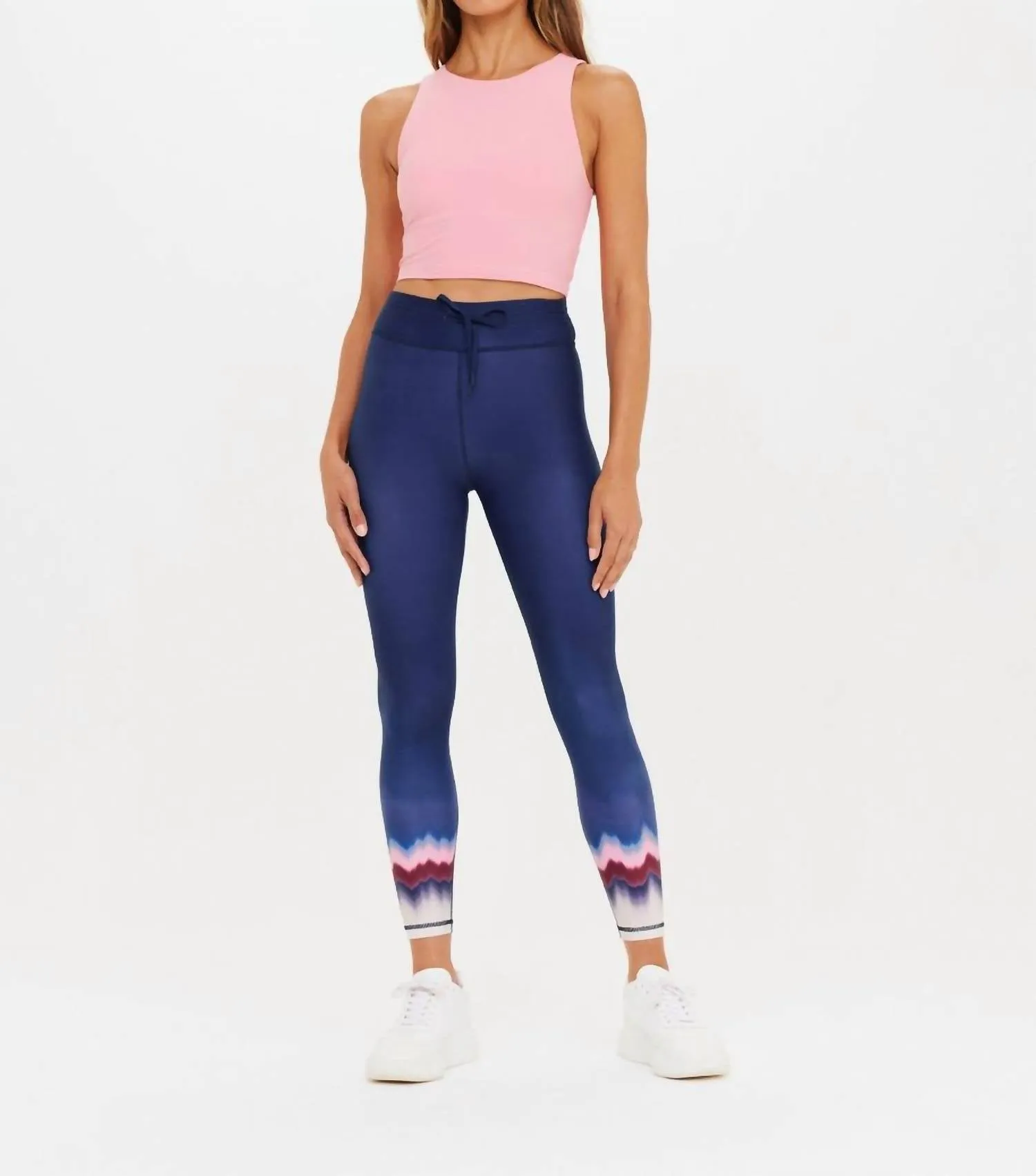Universe Midi Leggings In Navy Tie Dye