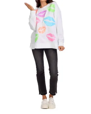 Valentine Sparkle Sweatshirt In White