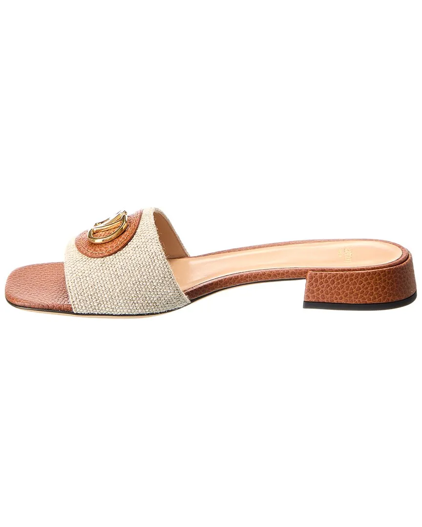 Valentino VLogo Canvas & Leather Sandal