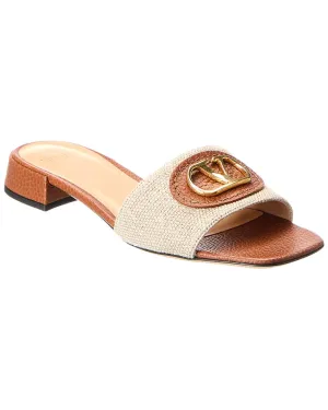 Valentino VLogo Canvas & Leather Sandal