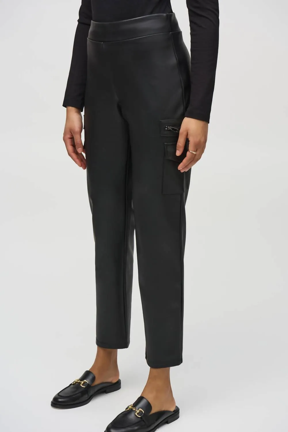 Vegan Leather Leggings In Black
