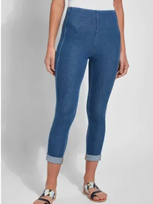 Venice Cuff Crop Legging In Denim
