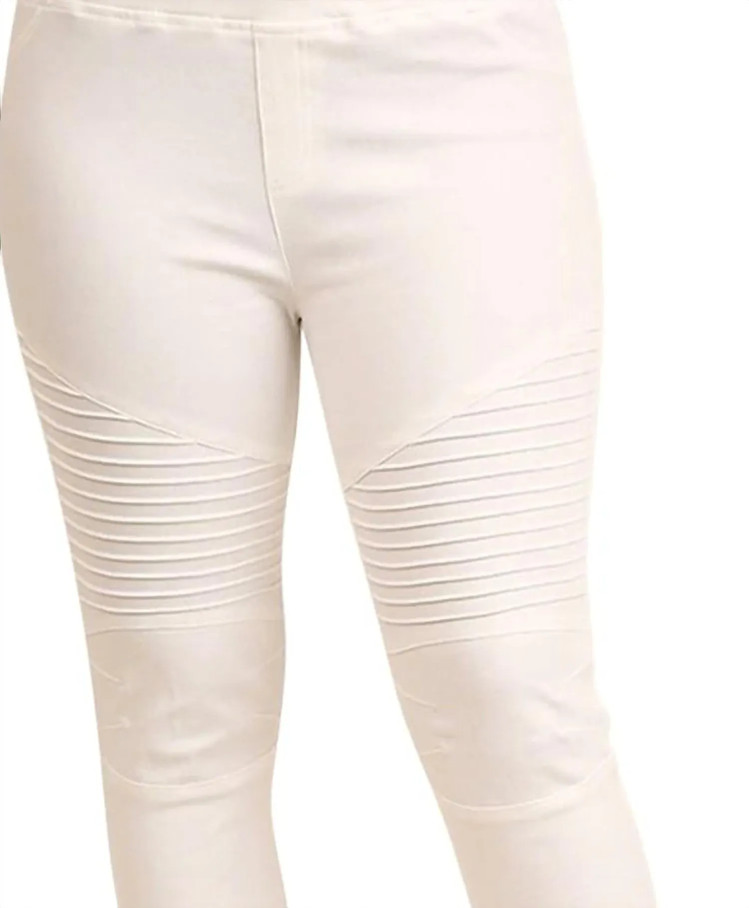 Washed Moto Jegging In Off-White