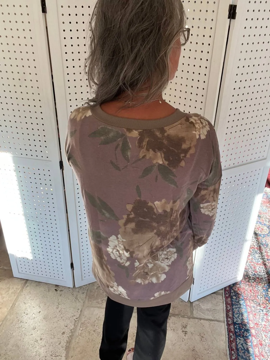 Weekender Sweatshirt In Lilac Mocha Floral