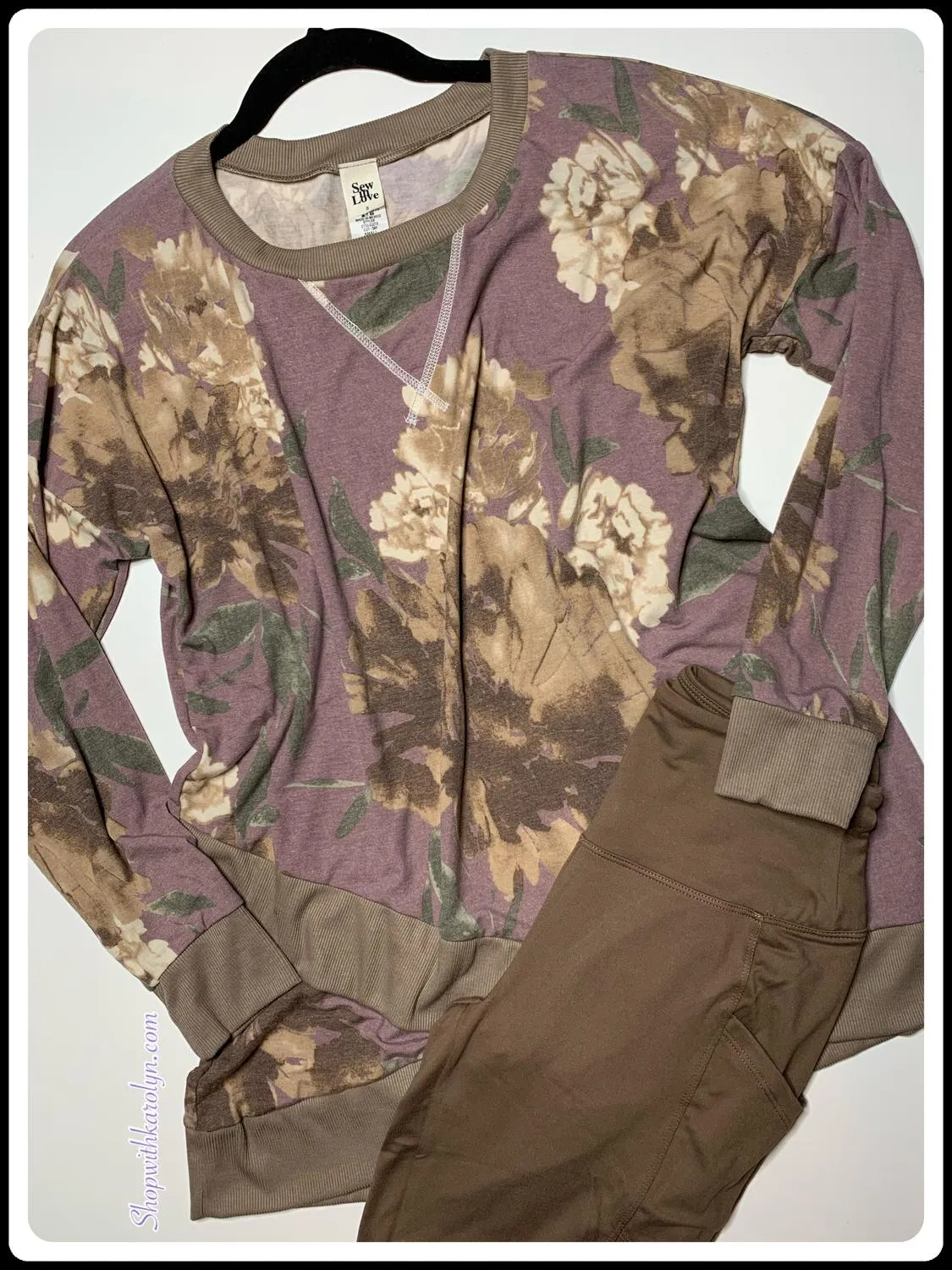 Weekender Sweatshirt In Lilac Mocha Floral