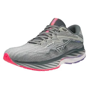 Women Wave Rider 27 Running Shoes - Wide In Pearl Blue/white
