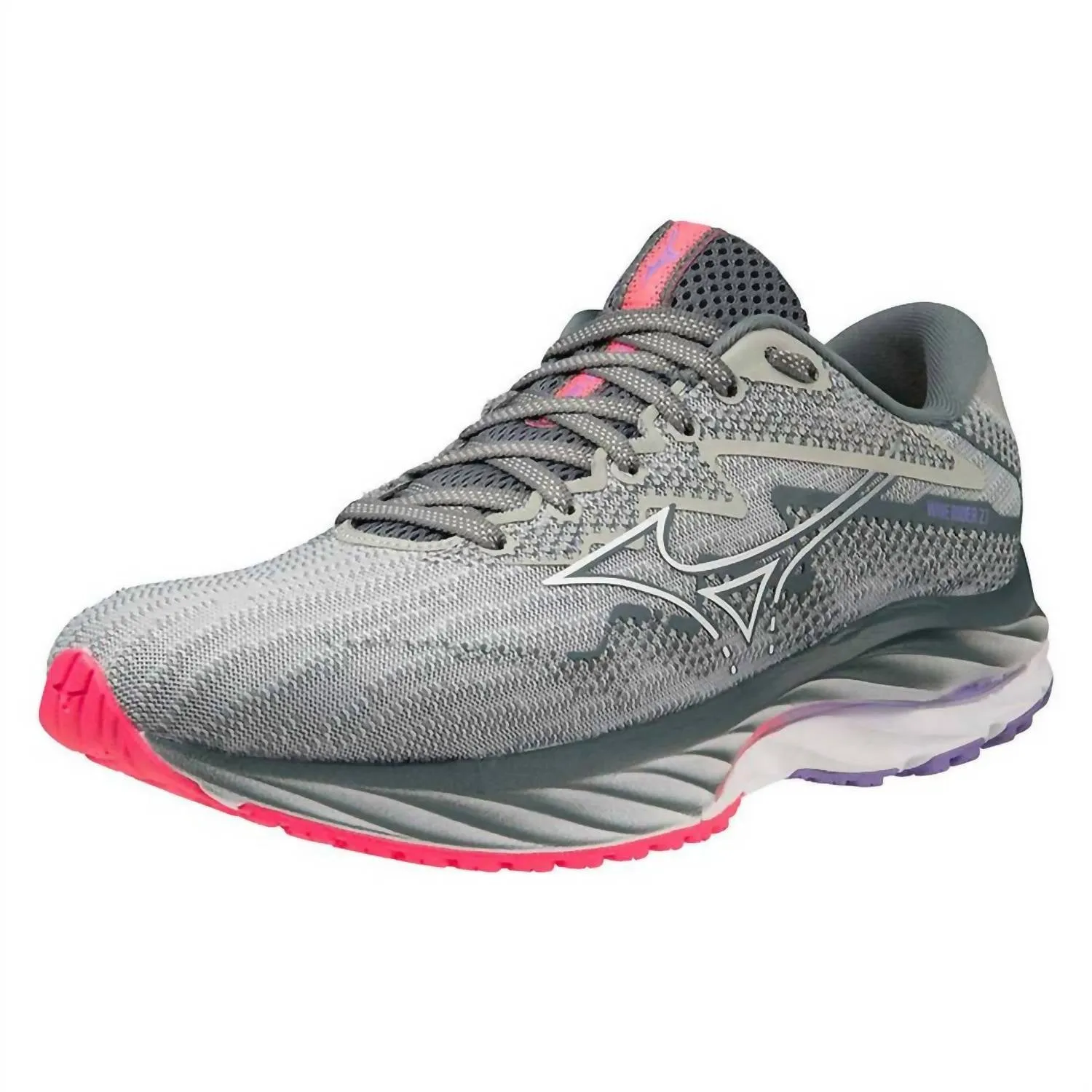 Women Wave Rider 27 Running Shoes - Wide In Pearl Blue/white