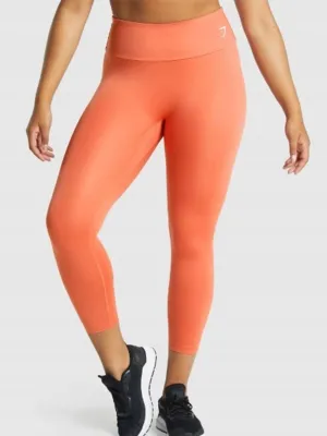 Women's Brand Logo Printed Leggings,Orange
