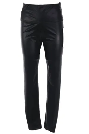 Women's Faux Leather Leggings In Black