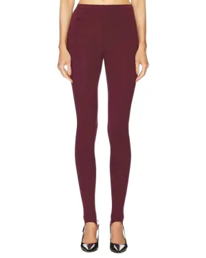 Women's High Waisted Fitted Leggings In Wine